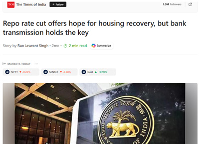 Repo rate cut offers hope for housing recovery, but bank transmission holds the key
